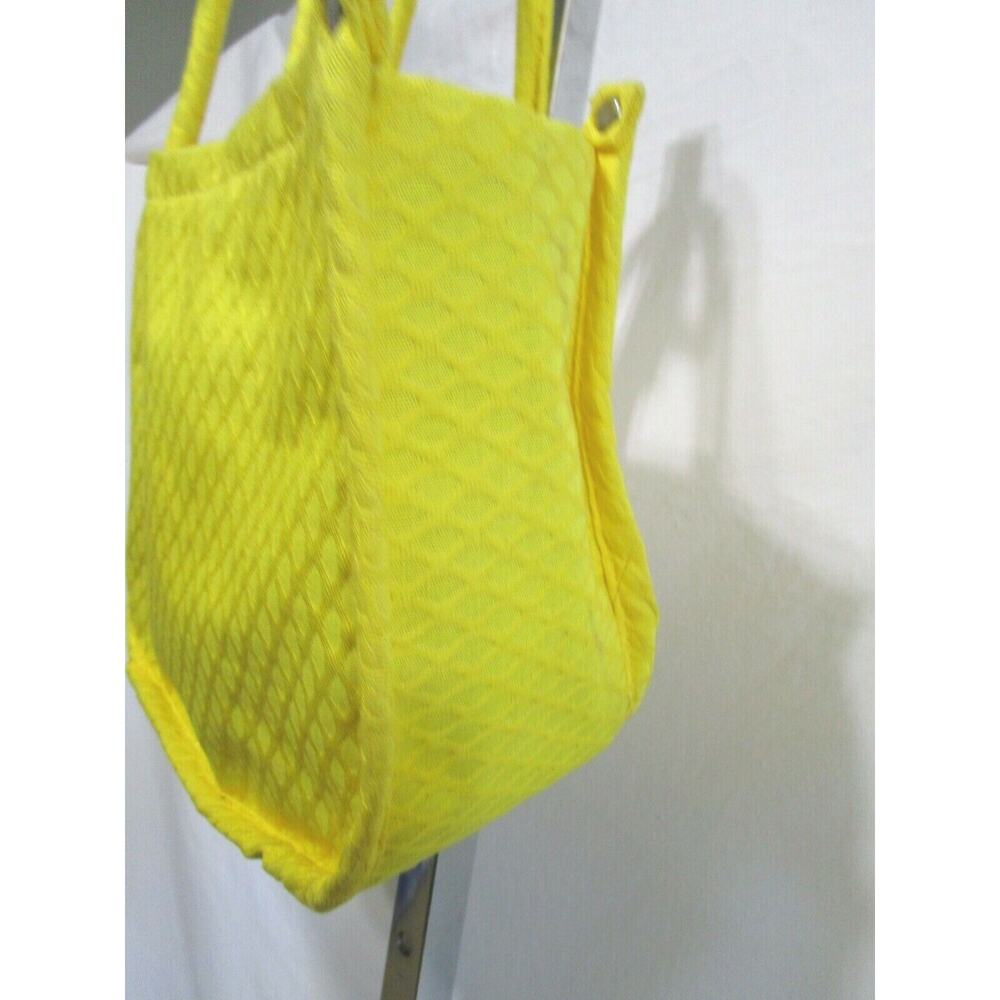 Vintage 60's Mod Paul B. Stone Small Yellow Textured Canvas Clutch Tote Handbag - Picture 5 of 12